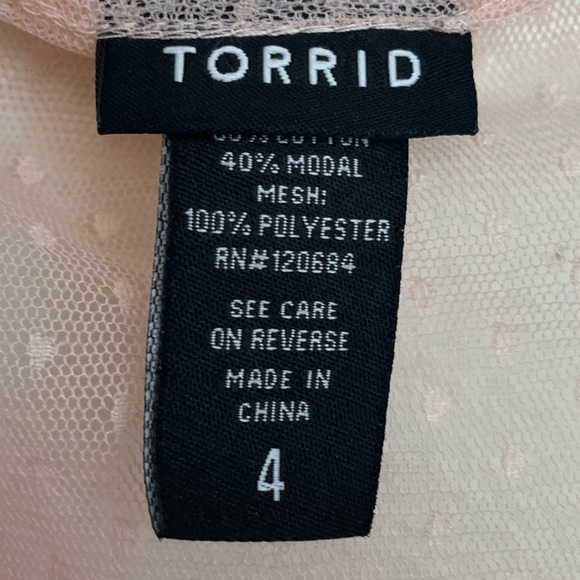 Torrid Sheer Pink Blouse - Picture 5 of 10